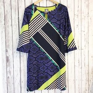 VINCE CAMUTO mixed media shift dress women’s 6